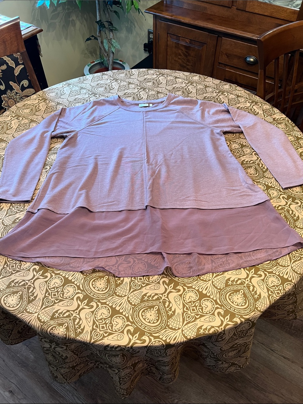 LOGO by Lori Goldstein Mauve Layered Long-Sleeve Tunic